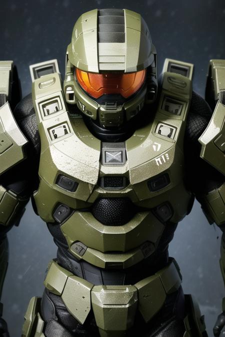 Best quality, masterpiece,
1boy,  <lora:masterchief:0.7>, masterchief, armor, belt, energy_gun, full_armor, helmet, machinery, mecha, no_humans, pilot, pilot_suit, power_armor, robot, solo, 
close up, upper face, profile, looking at viewer, snowstorm, snowstorm background,