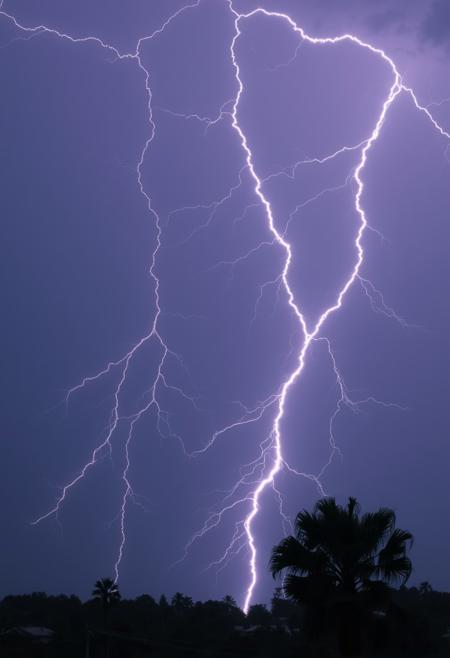Thunderstorm, lightning