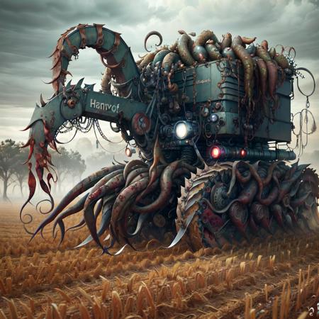 <lora:TentacleHorrorAI:.8> TentacleHorrorAI combine harvester