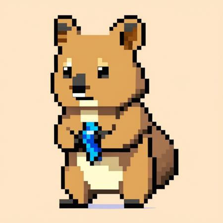 pixel-art quoknon quokka, <lora:quokka_LoCon_XL:0.9> . low-res, blocky, pixel art style, 8-bit graphics