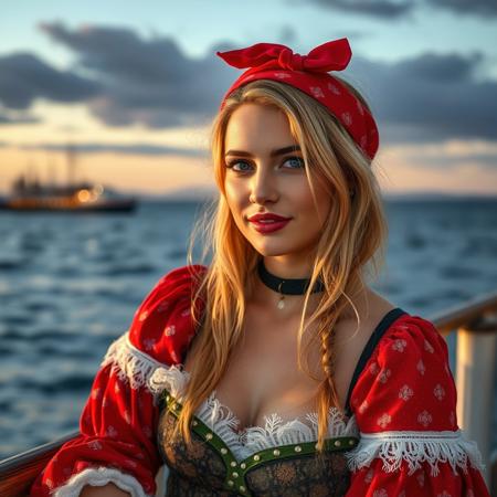 Девушка на морском берегу, профессиональное фото, 8k