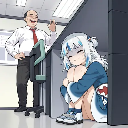 Hiding from Terminator I Meme Pose Concept I IllustriousXL and NoobAI