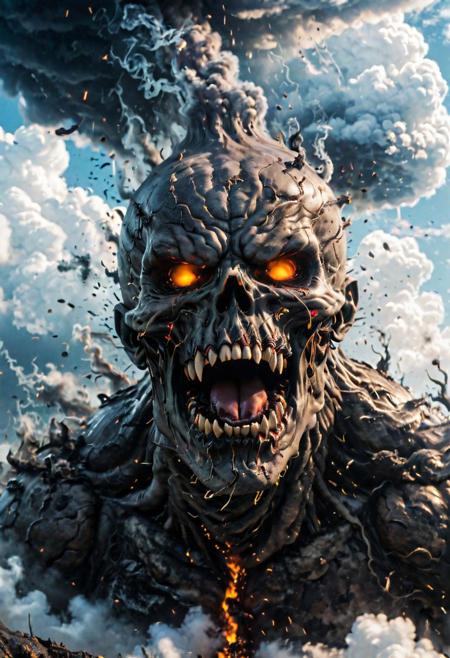 According to the rules, in such cases, it was supposed to become a black impenetrable cloud, fill the entire space with itself, catch up with DEVIL SPAWN horror and look at him with an ominous luminous look from nowhere and from everywhere, which Bomchi immediately did.  Feeling of fear, feeling of horror,rich colors, ultra clear image, more realistic, high resolution photos, 8K HD wallpapershigh quality, intricate details,  ultra detailed, ,depth of field, 8k resolution trending on Artstation Unreal Engine 5, Epic,detailed background, <lora:xl_more_art-full_v1:1.2>  <lora:JuggerCineXL2:0.8> , Cinematic,  <lora:EnvyActionShotXL01:0.8> action shot