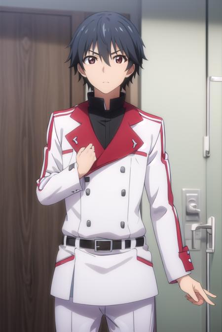 ichikaorimura, <lora:ichika orimura s2-lora-nochekaiser:1>,
ichika orimura, black hair, male focus, (brown eyes:1.3), mature male,
BREAK school uniform, belt, pants, uniform, military, military uniform,
BREAK indoors, classroom,
BREAK looking at viewer, (cowboy shot:1.5),
BREAK <lyco:GoodHands-beta2:1>, (masterpiece:1.2), best quality, high resolution, unity 8k wallpaper, (illustration:0.8), (beautiful detailed eyes:1.6), extremely detailed face, perfect lighting, extremely detailed CG, (perfect hands, perfect anatomy),