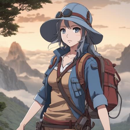 Beautiful female anime adventurer