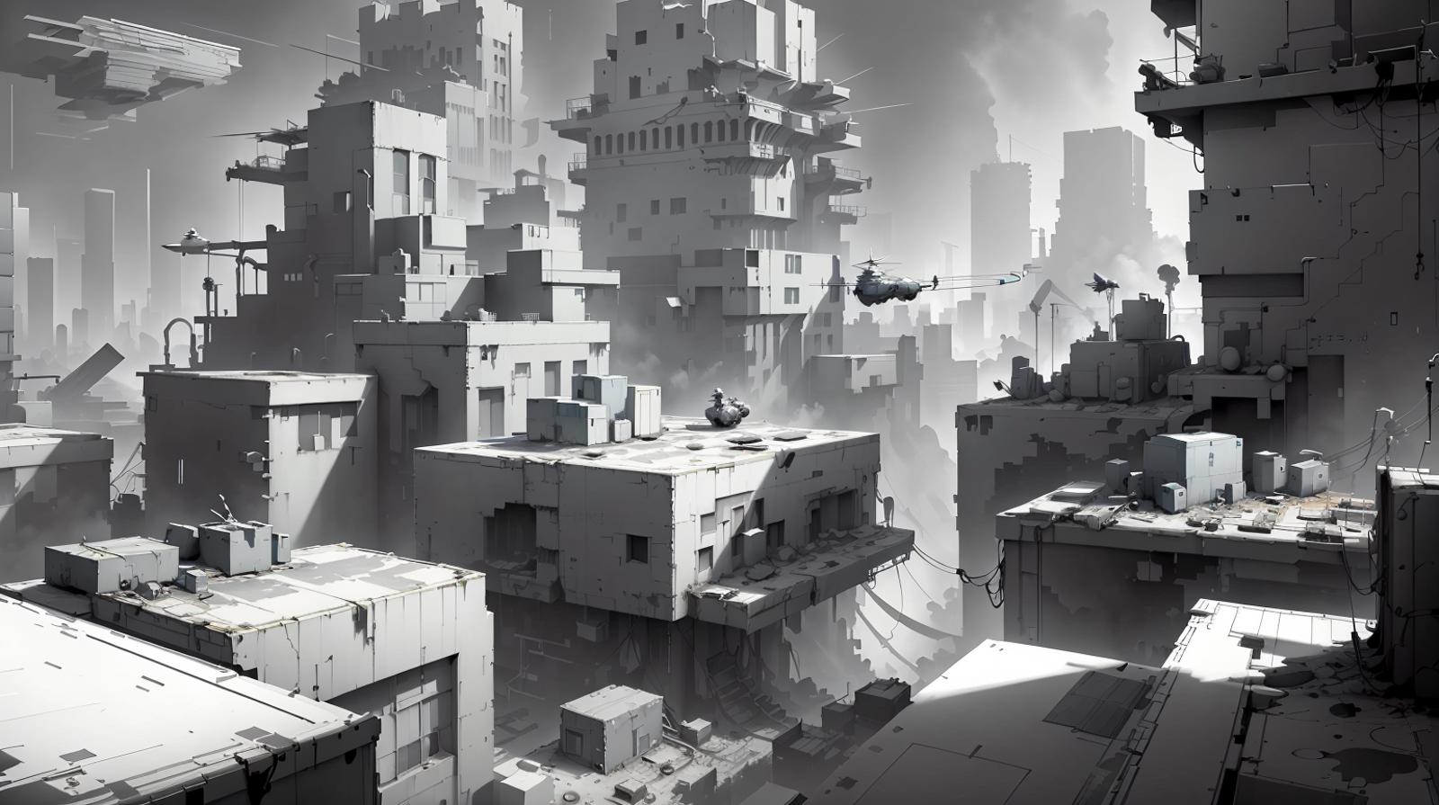 Whitebox Style - Environment - Level Design Concept Art - Game Dev Tool image by mnemic