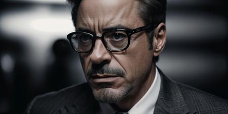 cinematic style, Robert Downey Jr, monochrome, close-up, talking, glasses, tailored suit, blurry background, facing aside
photorealistic,masterpiece,best quality,ultra highres,beautiful and detailed skin,realistic,dark,<lora:Oppenheimer-000000:0.6>,