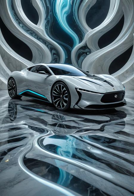 score_9, score_8_up, score_7_up,
Product Design & Rendering:
Concept: Apply liquid marble to the design of high-end products, installation art or future technology.
Potential: Luxury brand advertising, concept product display, technology product rendering, art auction promotion.
Futuristic vehicle design, liquid marble chassis, aerodynamic curves, glowing components, sci-fi landscape.
Asymmetry, Dynamic Moment,
masterpiece, best quality, absurdres, Ultra-HD, 8K, hyperrealistic, intricate details, very aesthetic, sharp focus, dynamic lighting, vivid colors, atmospheric.
