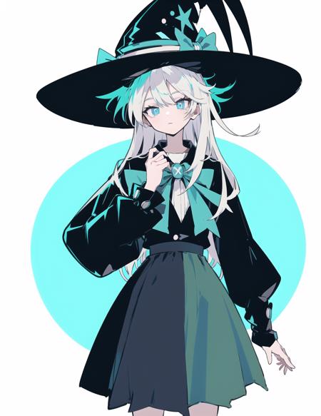 best quality,highly detailed, ultra-detailed, masterpiece, 8k wallpaper,,,(giast:1.7),(white background:1.2)
1girl, hat, witch hat, long hair, solo, looking at viewer, bangs, long sleeves, wide sleeves, very long hair, closed mouth, witch, blue theme, white background, hand up, eyebrows visible through hair, skirt, open clothes, cowboy shot, white hair, ribbon, shirt, orb, brooch, moon, black skirt, eyeball
<lora:Chimera Series Z Number Furnace - Ver - GI:1>