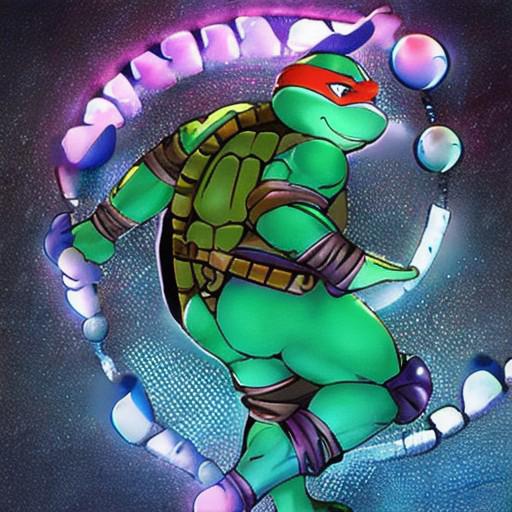 score_9, score_8_up, score_7_up, score_4, score_5, score_6, TMNT, solo, male, 1boy, michelangelo, twirking, smiling, big ass, bubble butt