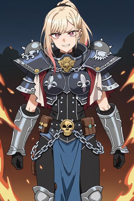 edgAdepta,wearing edgAdepta,power armor,shoulder armor,skull emblem