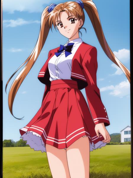 KanouRyouko, 1girl, soro, brown hair, twintails, long hair, brown eyes, breasts KanouRyouko, 1girl, soro, brown hair, twintails, long hair, brown eyes, breasts, 1990s \(style\), anime, anime_screencap, KanouRyouko, 1girl, soro, brown hair, twintails, long hair, brown eyes, breasts, game cg, game cg style,