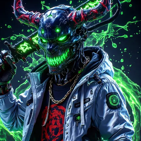 High-Tech Neon Mecha-Horror Style - Flux Lora