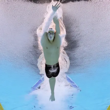 Swimming from below