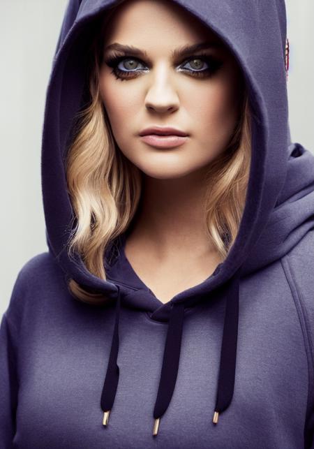 meghan_trainor_v1.0 (sharp focus:1.2), photo, attractive young woman, (beautiful face:1.1), detailed eyes, luscious lips, (winged eyeliner:0.85), large breast, (tight body:1.2), wearing (hoodie:1.2) at a (shop:1.2). (moody lighting:1.2), depth of field, bokeh, 4K, HDR. by (James C. Christensen:1.2|Jeremy Lipking:1.1).