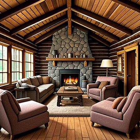 magic masculine cabin living room