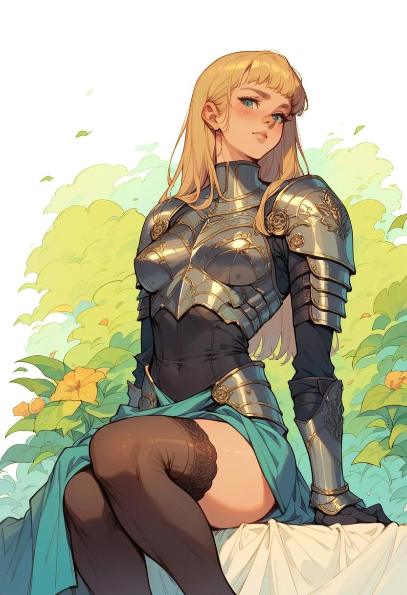 score_9, score_8_up, score_7_up, score_6_up, score_5_up, score_4_up,
best quality, highly detailed, intricate details, extremely detailed, smooth lines,
...
1 girl, knights armor, heavy halbert, stockings with garterbelt