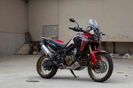 Honda Africa Twin, digital photography, nikon d7100, f 1.65, tilt-shift focus, vibrant 