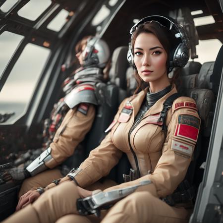 photo an attractive female pilot sitting inside a Gundam (MechaPilot style:1) <lora:djzMechaPilot:0.8)