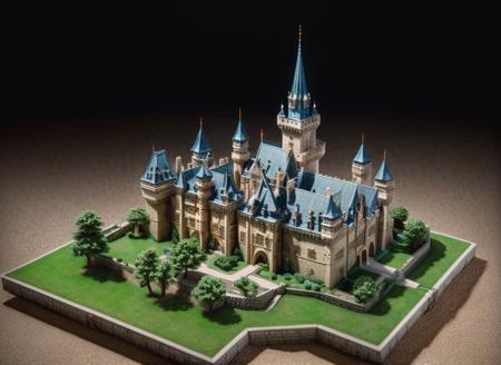 ((isometric view of 3d miniature)), landscape diorama, (((castle))), ((all contained in a rectangular display on a desk)), 24mm, 4k textures, soft cinematic light, adobe lightroom, photolab, hdr, intricate, elegant, highly detailed, sharp focus, 6((((cinematic look)))), soothing tones, insane details, mini\(ttp\), (8k, RAW photo, best quality, masterpiece:1.2), <lora:miniature_V1:1>, <lora:more_details:1.7>, <lora:wowifierV3:.6>,