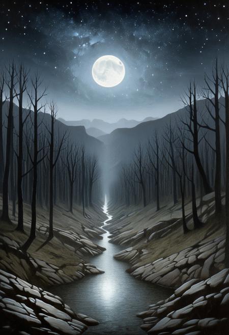 Irritating eternal endless emptiness of space fulfilled with the immense inexhaustible irresistible source of awe and horror, masterpiece, best quality, detailed, high quality, scenery, by xavier valls