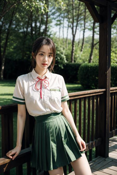 suzume iwato,green skirt