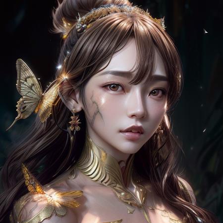 (Mizuki_Lin:1.4), 8k portrait of beautiful cyborg with brown hair, intricate, elegant, highly detailed, majestic, digital photography, art by artgerm and ruan jia and greg rutkowski surreal painting gold butterfly filigree, broken glass, (masterpiece, sidelighting, finely detailed beautiful eyes: 1.2), hdr, <lora:MizukiLin_7809:1> <lora:add_detail:1> <lora:epi_noiseoffset2:1>