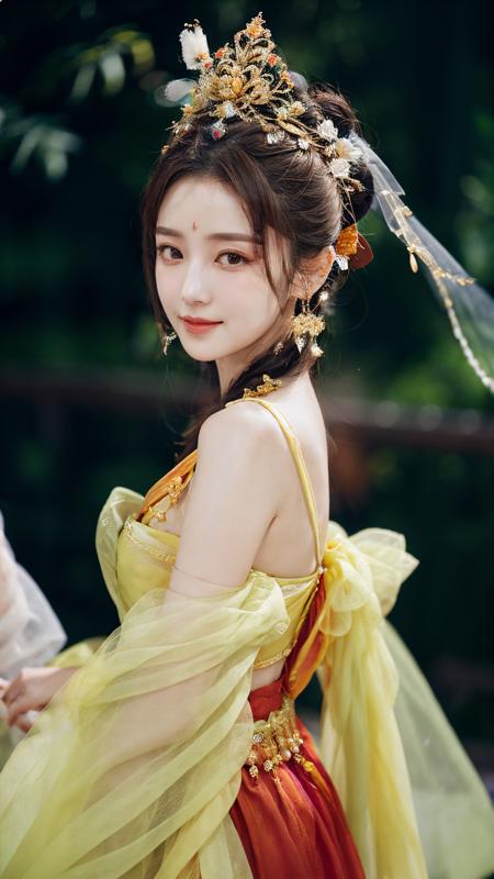 huji,fine - art photography,soft portrait shot 8 k,mid length,ultrarealistic uhd upper body,unsplash,kodak ultra max 800,85 mm,intricate,centered symmetrical composition,stunning photos,masterpiece,grainy,centered composition,smile:1.3,(sharp face:1.2),
<lora:xiyuhuji_V1-000006:0.8>,<lora:add_detail:0.4>, face curtains,huadian,red duohuan_dress,solo,jewelry,hair ornament,earrings,single hair bun, veil,