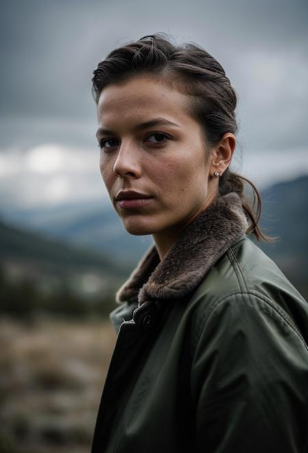 EvaHerzigova, an attractive woman, on a (mountain-top), wearing a (coat), (heavy-rainstorm:1.1), 24mm, 4k textures, soft cinematic light, adobe lightroom, photolab, hdr clouds, intricate, elegant, highly detailed, sharp focus, ((((cinematic look)))), soothing tones, insane details, intricate details, hyperdetailed, low contrast, soft cinematic light, exposure blend, hdr,