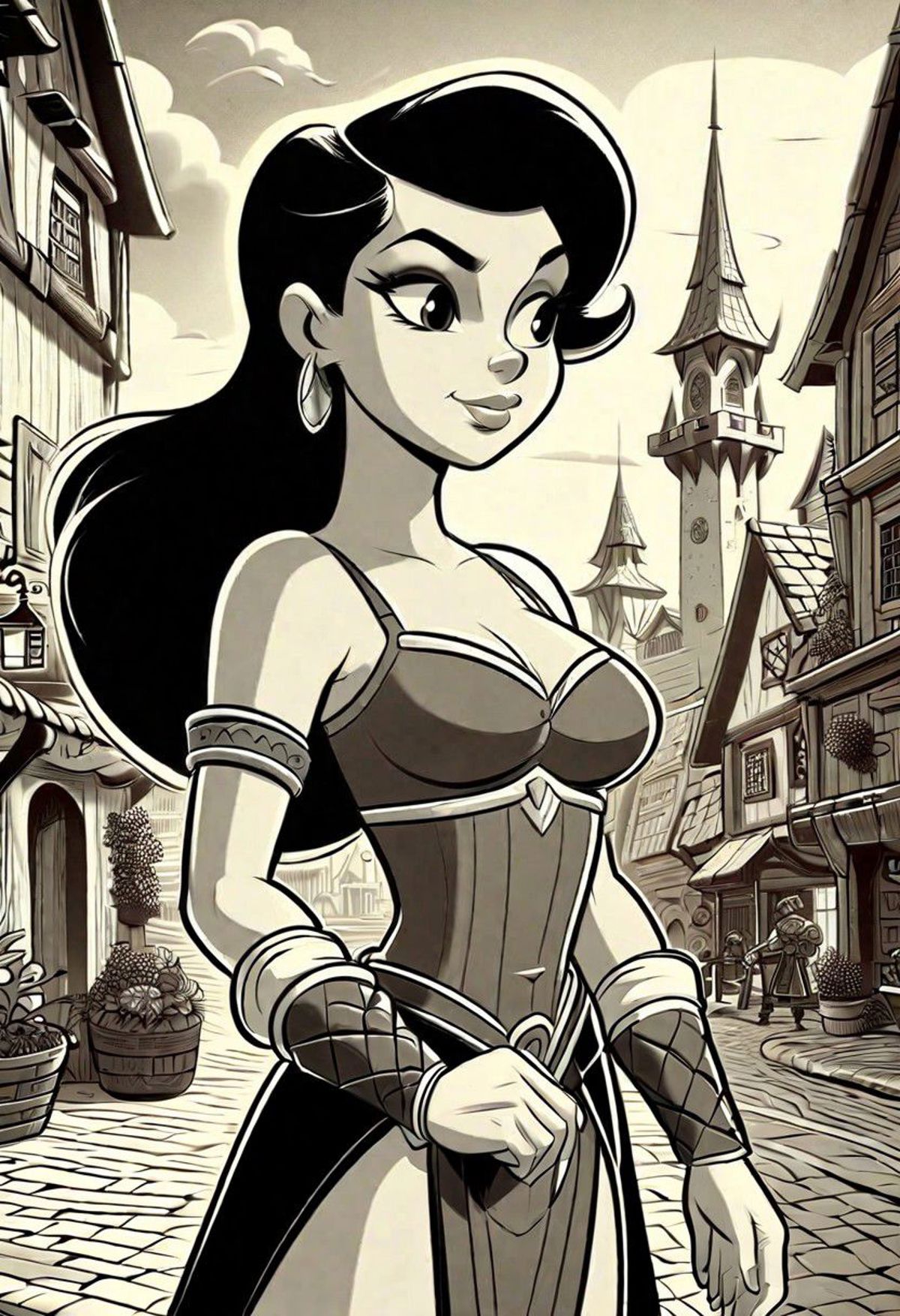 BW Vintage Cartoon image by squiglybob13