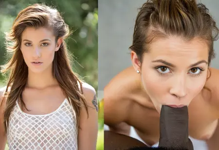 Sarah Petersons split screen oral / headshot FT15