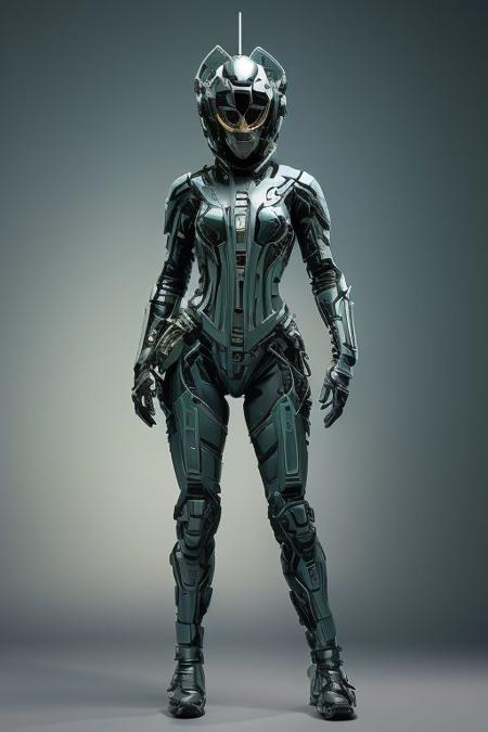 a ,fish  , head, on a woman's ,fish body, running down a street, with a plane on her back