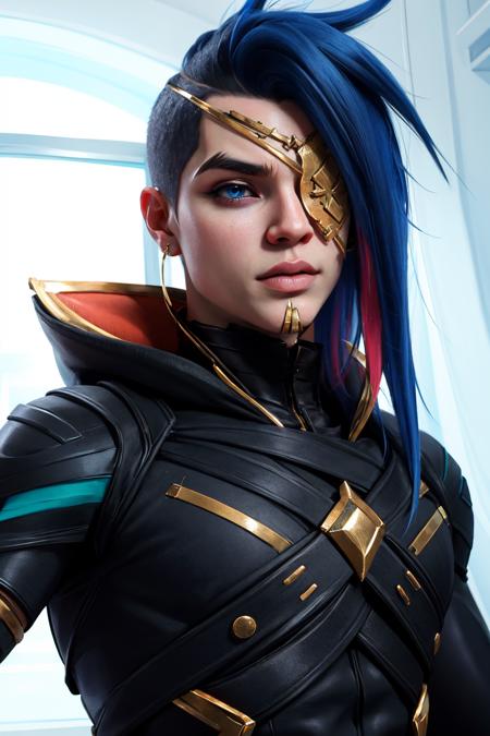 (masterpiece, best quality:1.2), intricate details, <lora:odyssey_kaynV2-000014:1>, <lora:A3D_Beta:1>, odyssey kayn, 1boy, male focus, asymmetrical hair, asymmetrical clothes, eyepatch, multicolored hair, blue hair, black hair, upper body