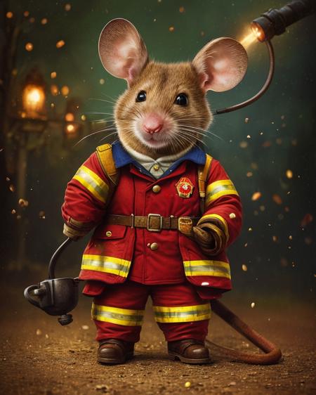 photo of a firefighter mouse
highly detailed intricate, photorealistic analog style photograph
by Jimmy Lawlor and Alessio Albi