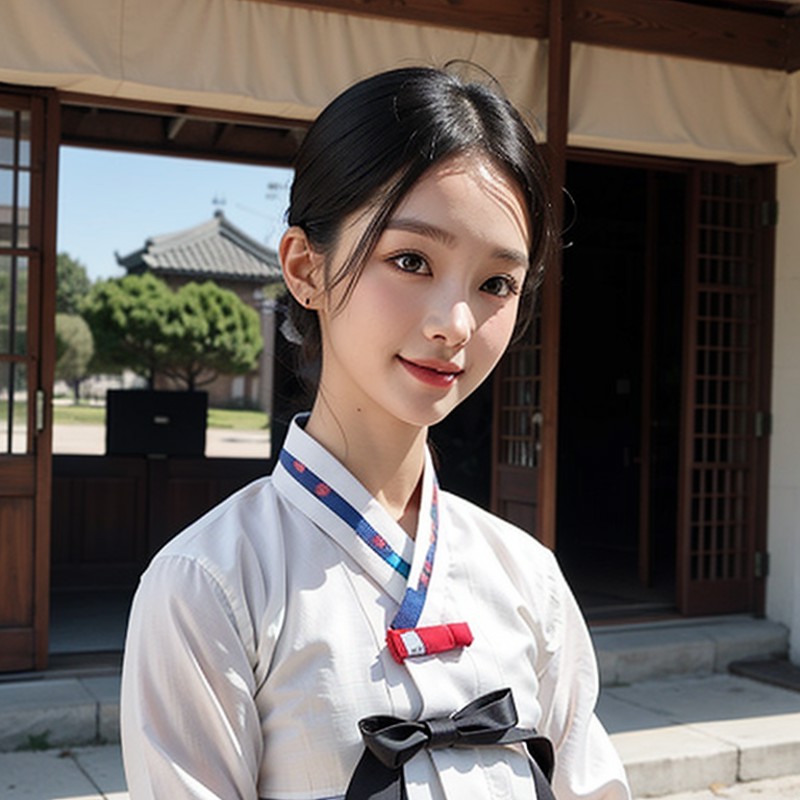 hanbok 1girl, upper body, hanbok, korean clothes, facedetail, portrait, faceonly, <lora:femaleNobleClassHanbok_v10:0.7>