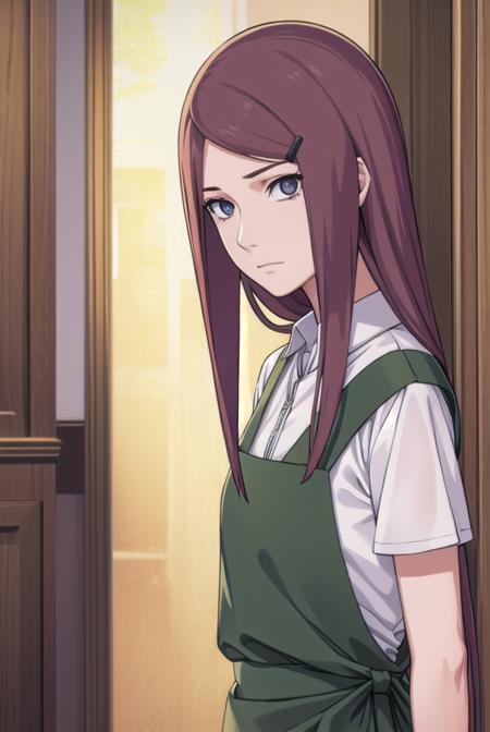 kushina, <lora:kushina-lora-nochekaiser:1>,
kushina, long hair, hair ornament, red hair, hairclip, (grey eyes:1.5),
BREAK shirt, dress, jewelry, white shirt, short sleeves, apron, bracelet, green apron, collar,
BREAK looking at viewer, full body, (cowboy shot:1.5),
BREAK indoors,
BREAK <lyco:GoodHands-beta2:1>, (masterpiece:1.2), best quality, high resolution, unity 8k wallpaper, (illustration:0.8), (beautiful detailed eyes:1.6), extremely detailed face, perfect lighting, extremely detailed CG, (perfect hands, perfect anatomy),