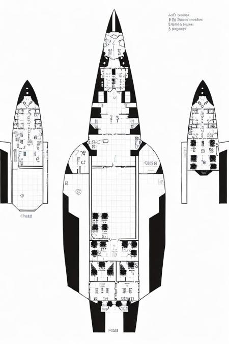 deckplan for a streamlined starship