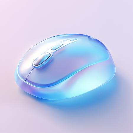 Mouse  icon,msstyle,many details,octane render,transparent glass texture,frosted glass