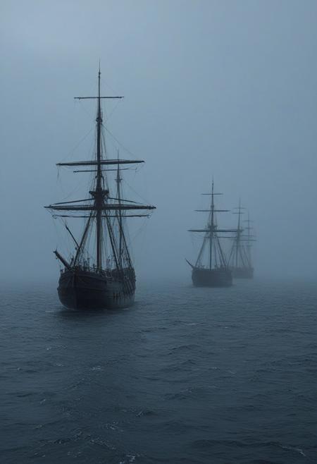 Brume-light coast where fog transforms ships into ghost schooners during Tropical storm: Eyewall clouds coiling around sapphire-black void,
<lora:extremely_detailed:0.25> extremely detailed,
<lora:Flux-XL_Scenery:0.25> flux-scenery,
<lora:add-detail-xl:0.45>,
<lora:DetailMaximizer:0.35>,
<lora:MidjourneyV6.1:0.1> midjourneyv6.1,
<lora:Dream Scenery XL:0.15> Dream Scenery,
detailxl