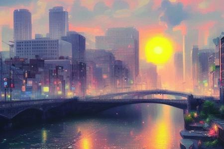 Extremely detailed scene, Downtown  Minneapolis, city , sun rays, summertime,  somewhat cloudy, day time,detailed cinematic, semi realistic photographic style, art by artgerm, vapodusk1,  phtdzk1, BgAniDusk