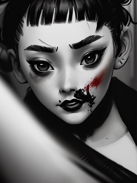 boy in city edge, ripped to shreds, blood,  ((a man kills a girl ))horrors, (TinyBunnyStyle:0.7) , monochrome, art   <lora:Tiny_Bunny:0.95>   girl in makeup, Japanese style, high quality, face portrait photo of 26 y.o european woman, wearing black dress, serious face, detailed face, skin pores, cinematic shot, dramatic lighting
girl, (LDR style:0.8), <lora:LDRS1E3-10:0.95>