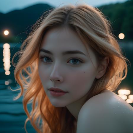 RAW photo, (caught night swimming), cute (unaware:1.5) girl, out in a calm lake, voyeurism, (realistic skin texture:0.99), 8k uhd, amazing level of detail, masterpiece, (by moonlight:0.9), Strawberry-Blonde hair, (mist rising in the background, hazy:1.3), (nudity:0.3), (large breasts:0.3), in the dark, shadowy, vulnerable, large breasts:1.1, night time,
. 4k, highly detailed. skin imperfections, freckles, detailed skin texture, natural skin texture, detailed cloth texture, beautiful detailed perfect face, perfect face, (high quality, best quality:1.3), Extremely high-resolution, photographic, lifelike, 8k, photo-realistic, amateur photo, UHD, cinestill 800 tungsten , cinematic photography by sofia coppola, Fujifilm Superia Premium 400, Nikon D850 film stock photograph Kodak Portra 400 camera f1.6 lens, <lora:add_detail:0.25>