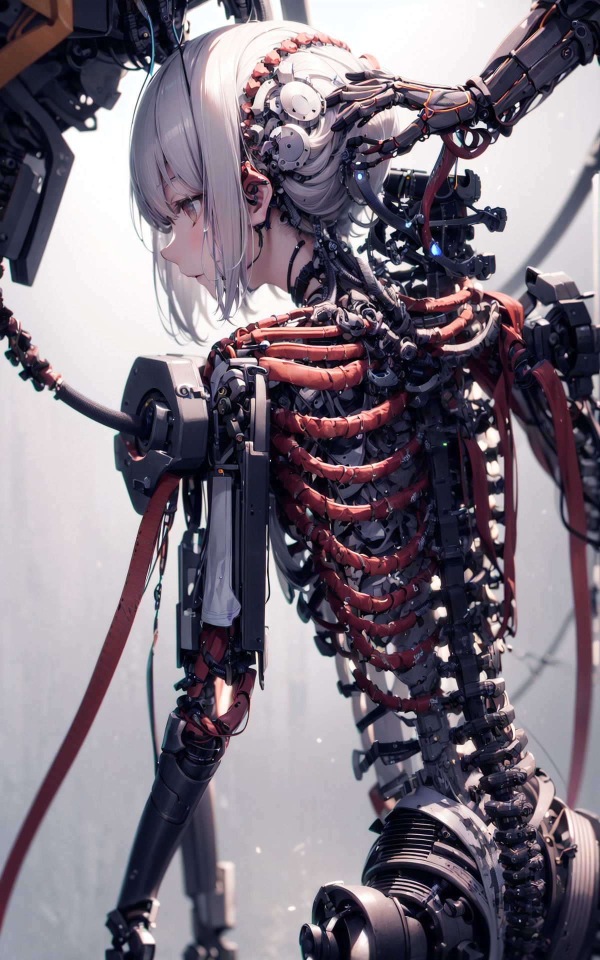 absurdres, highres, extremely delicate and beautiful,
1girl,1mechanical girl, cinematic light, 
machine made joints, macha...