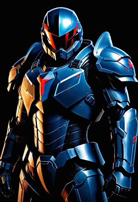 Soilder Boy Went Solo, dark background, Armor Shreadded, Masterpiece, Best Quality, flat, Manga Scan, Anime, cinematic lighting, drawn Art, by Studio Trigger, clip studio paint, Anime Wallpaper, Deep Color, Cel-Shaded