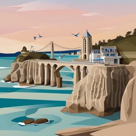 Retro modern vector flat landscape design Flat design landscapes