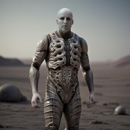 Engineer1024, full body, a bald pale man on a deserted planet, highly detailed, photography, ultra sharp, film, bokeh, professional, 4k  <lora:Engineer1024:0.8>