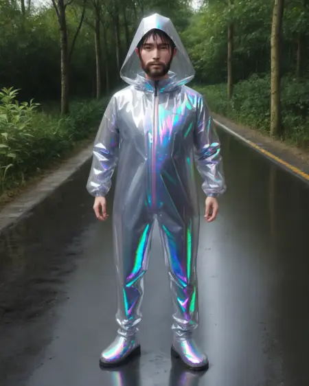 Metal-lined polyethylene raincoat