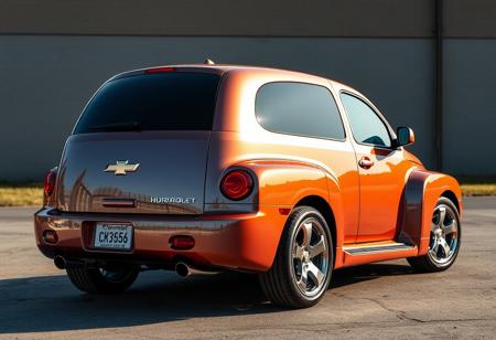 hyperrealistic, hypermaximalist, absurdres, detailfetishist, 2026 Chevrolet HHR has been heavily styled after the 1942 Chevrolet Fleetline Special Deluxe Coupe in an attempt to attract people who don't usually buy new cars, the fenders rise up on ether side of the hood like wings, the back end forms a teardrops tail setting the car apart stylistically from the modern market looking futuristic by incorporation forgotten elements of classic design