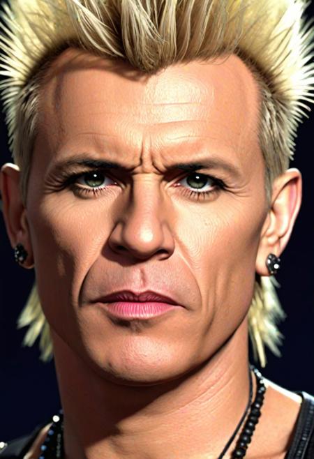 Billy Idol portrait, High quality, 8K, UHD, realistic