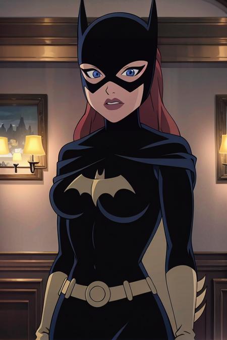 masterpiece, best quality, 1girl, solo, highres, <lora:CARTOON_DC_batgirl_ownwaifu:0.8>, scenery,
CARTOON_batgirl_ownwaifu,www.ownwaifu.com,mask,long hair,blue eyes,bodysuit,breasts,cape,domino mask,belt,medium breasts,superhero,gloves,lips,black bodysuit,helmet,belt buckle,horns,bat_print,pouch,